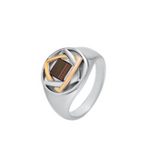 טבעת ננו תנ"ך מגן דוד מכסף סטרלינג 925 וזהב 9 קראט