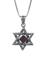 Star of David Silver Pendant With Stone Shaped Finishing - Nano Sim OB
