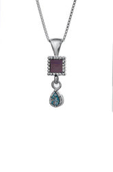 Nano Sim OB Silver Pendant - Drop Studded with Roman Glass - The Peace Of God®
