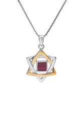 Nano Sim OB Silver and 9K Gold Pendant - Star of David - The Peace Of God®