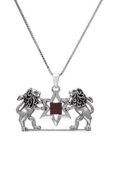 Nano Sim OB Silver Pendant - Lion of Judah with Star of David - The Peace Of God®