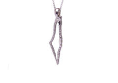 Map of Israel Sterling Silver Necklace