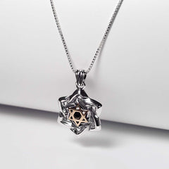 Star of David with Garnet stone Silver 925 Gold 9K - The Peace Of God®