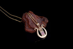Nano Sim OB Silver 14K Gold & diamonds Pendant - David's Harp - The Peace Of God®