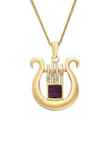 Nano Sim OB Silver 14K Gold & diamonds Pendant - David's Harp - The Peace Of God®