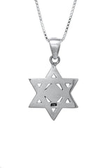Nano Sim OB Silver Pendant - Star of David with Stone-Shaped Finishing - The Peace Of God®