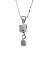 Nano Bible Sim Silver Pendant - Teardrop Studded with Roman Glass - The Peace Of God®