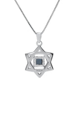 Nano Sim OB Silver and 9K Gold Pendant - Star of David - The Peace Of God®
