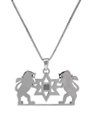 Lion of Judah Silver Pendant with Star of David - Nano Sim Bible - The Peace Of God®