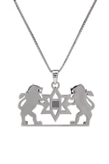 Lion of Judah Silver Pendant with Star of David - Nano Sim Bible - The Peace Of God®