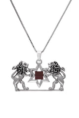 Nano Sim OB Silver Pendant - Lion of Judah with Star of David - The Peace Of God®