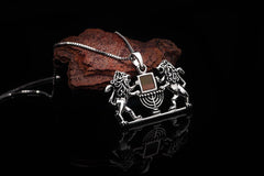 Nano Bible Sim Silver Pendant - Lion of Judah with Menorah - The Peace Of God®