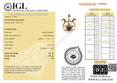 Nano Sim OB Silver 14K Gold & diamonds Pendant - David's Harp and Star of David - The Peace Of God®